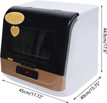 Load image into Gallery viewer, Portable Automatic Countertop Dishwasher Mini Dish Washer with Air Dry Function 3 Washing Programs 360 Degree Spraying Water