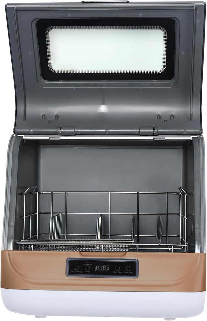 Portable Automatic Countertop Dishwasher Mini Dish Washer with Air Dry Function 3 Washing Programs 360 Degree Spraying Water