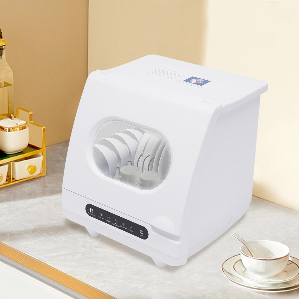 Countertop Dishwasher 1200W Mini Dish Washer with Compact Design 5 Washing Programs and 360 Spray System Automatic Table