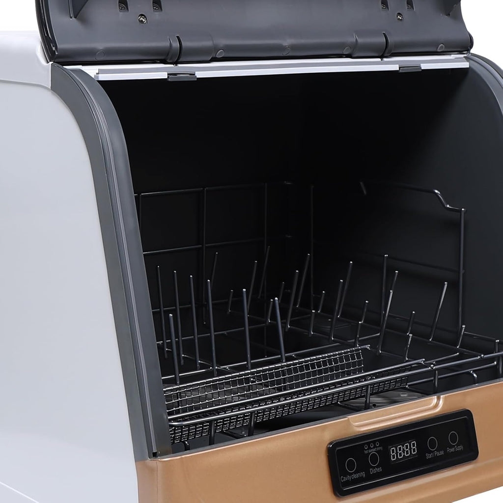 Portable Automatic Countertop Dishwasher Mini Dish Washer with Air Dry Function 3 Washing Programs 360 Degree Spraying Water