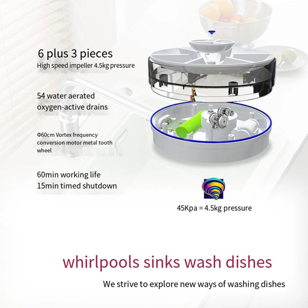 Kitchen Wireless Mini Dishwashers USB Ultrasonic Sink Fruit Vegetable Dish Washer Electric Portable Washing Machines