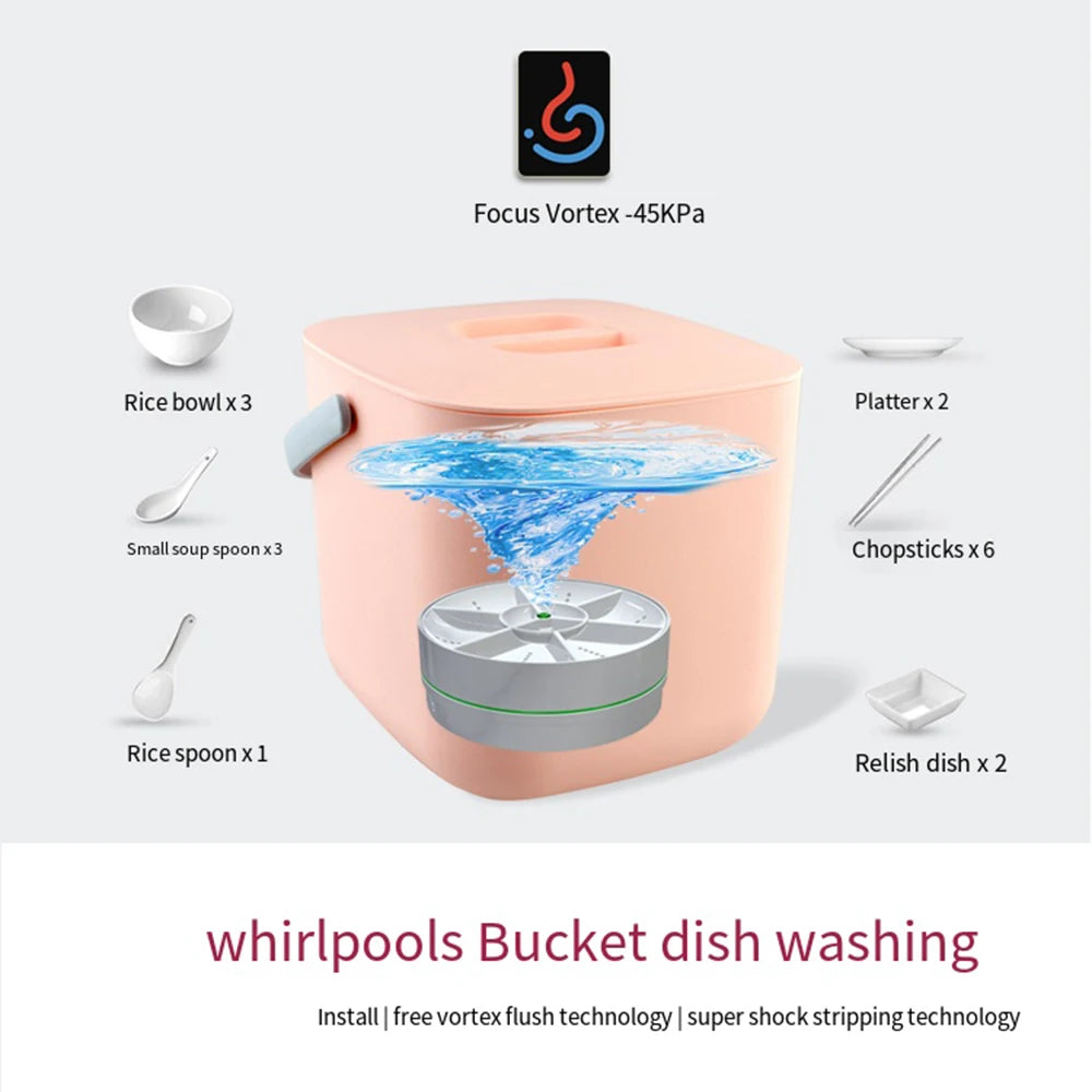 Kitchen Wireless Mini Dishwashers USB Ultrasonic Sink Fruit Vegetable Dish Washer Electric Portable Washing Machines