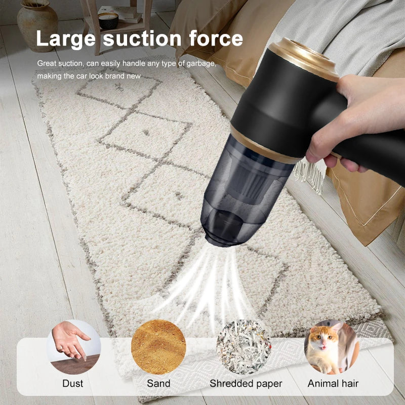 Wireless Car Vacuum Cleaner for Cleaning Bedroom Carpets Portable High Power Function Home Appliance Cleaning Machine